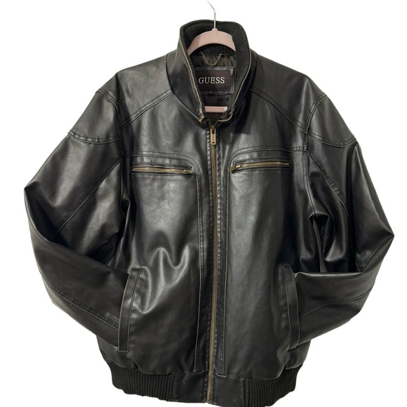 Guess faux leather Bomber jacket - Large - Picture 2 of 13